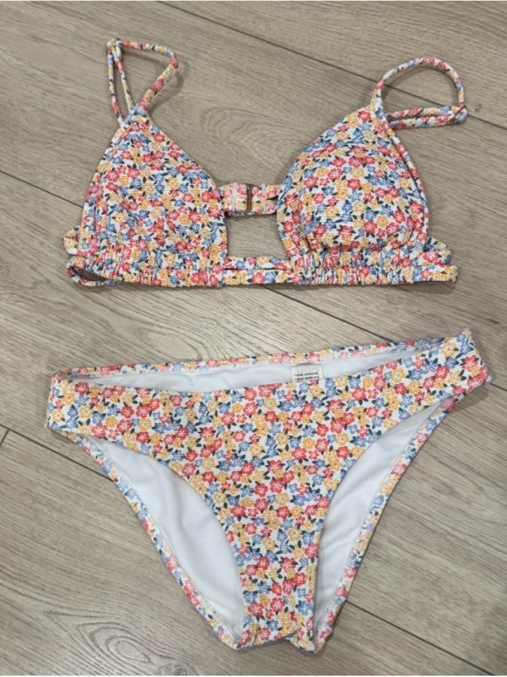 Hollister Floral Bikini Set in Pink, Yellow & Blue